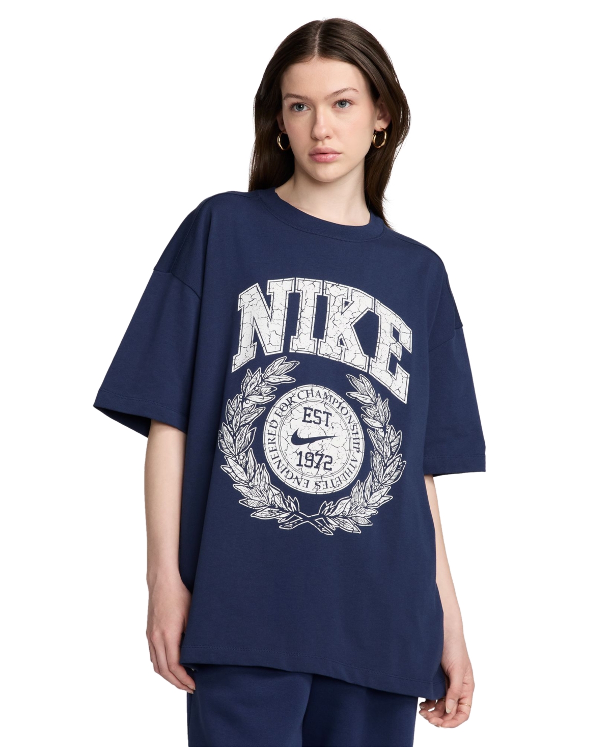 Nike Women's Sportswear Cotton Essential Oversized Tee -(summit White)