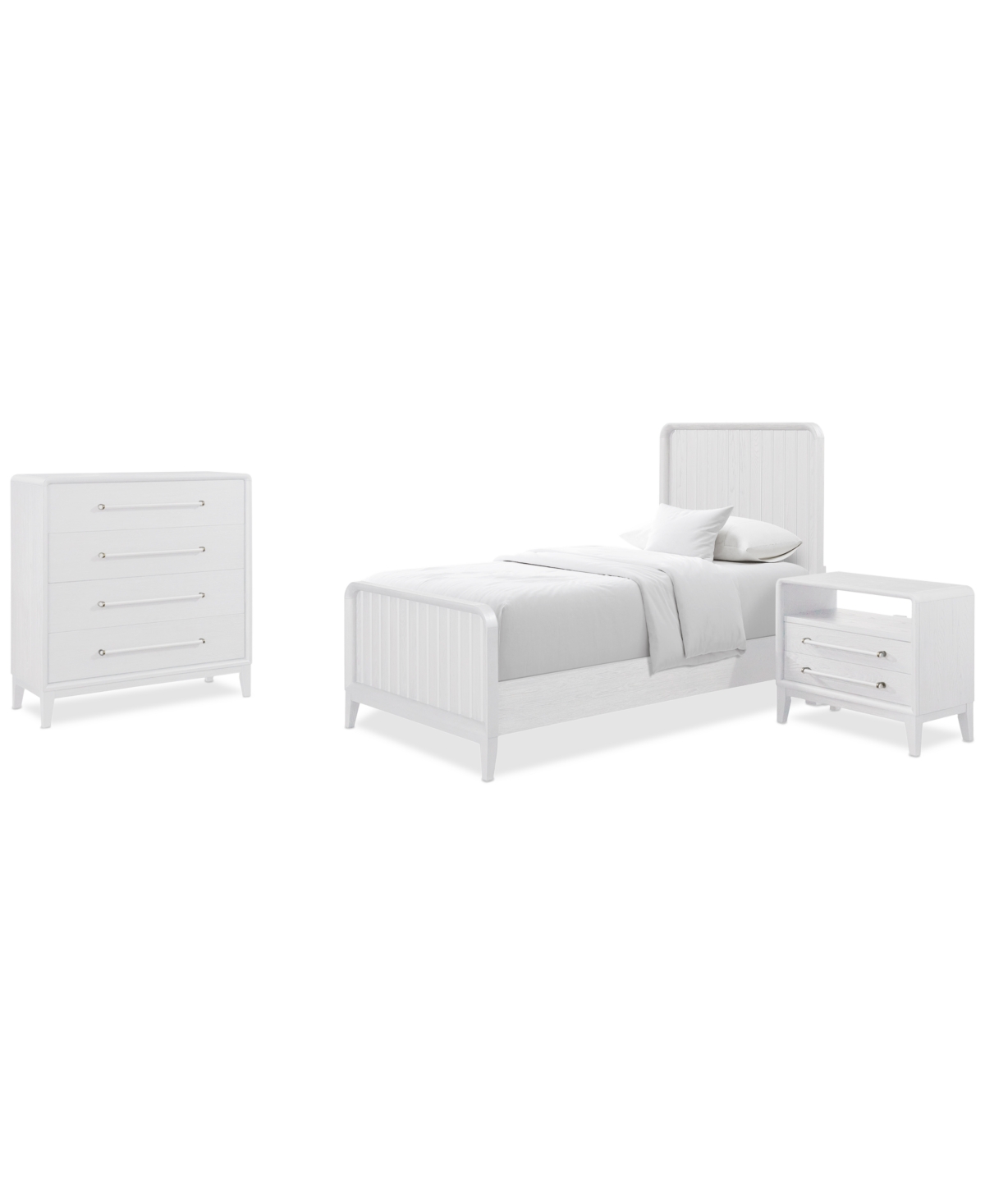 Assemblage 3pc Bedroom Set (Twin Bed, Small Chest & Open Nightstand)