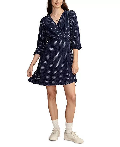 women's polka dot wrap dress