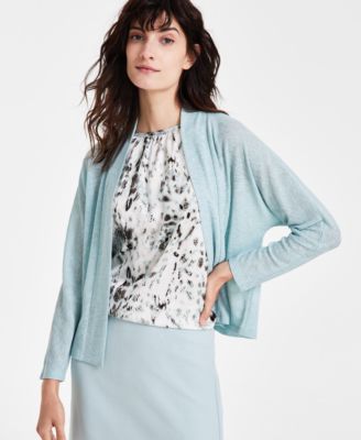 Kasper - Women's Collarless Open-Front Dolman-Sleeve Jacket