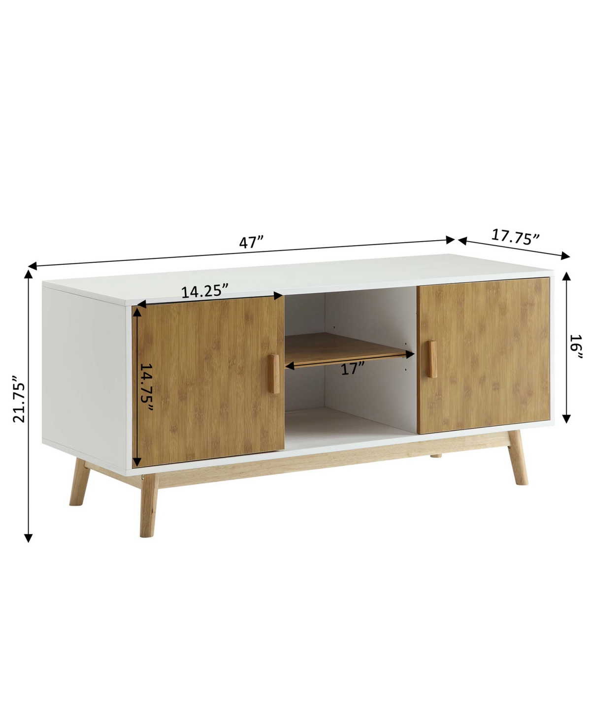 Shop Convenience Concepts 47.25" Oslo Tv Stand With Storage Cabinets And Shelves In White