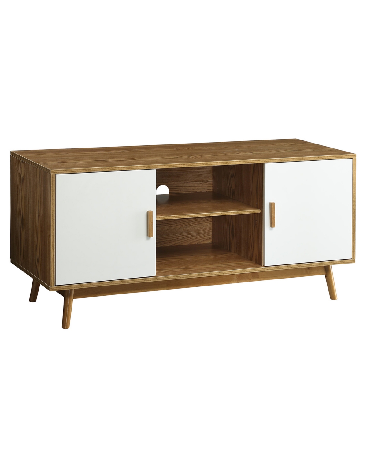 Convenience Concepts 47.25" Oslo Tv Stand With Storage Cabinets And Shelves In Woodgrain