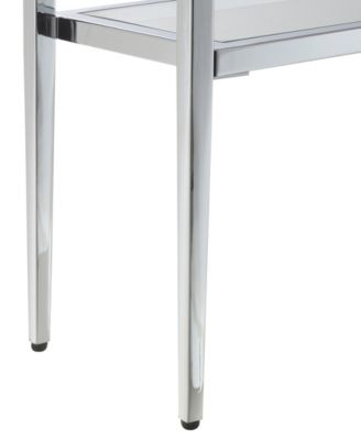 31.5" Nadia Glass Chrome Entry Hall Table with Shelf