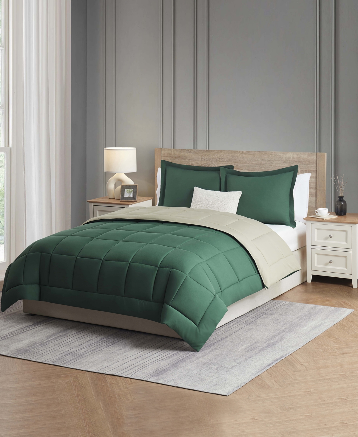 Nestl Premium All Season Quilted Down Alternative Comforter, Xl - Sage