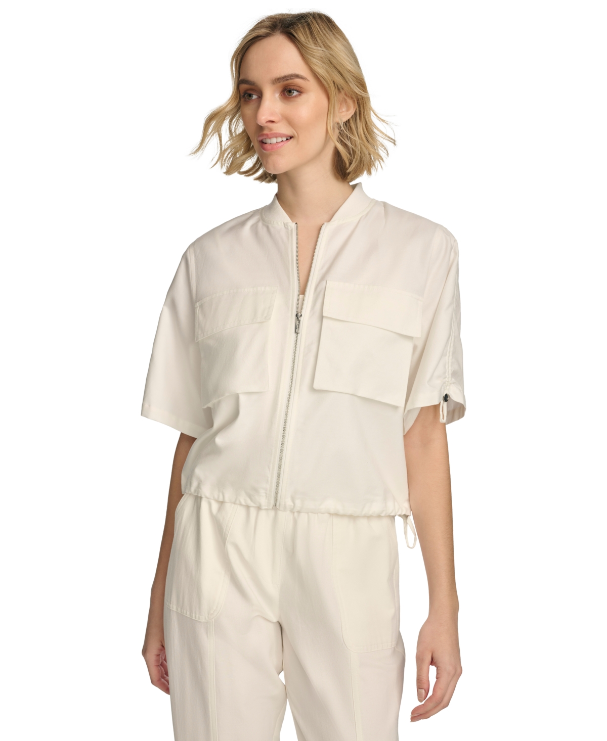 Calvin Klein Women's Cropped Cotton Bomber Jacket