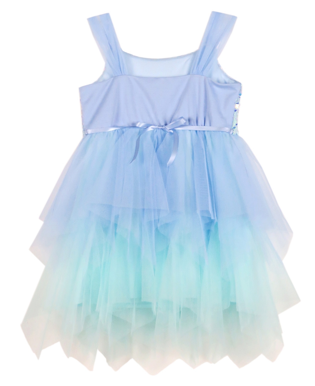 Pink Violet Little Girls Sleeveless Ombre Sequin Fairy Hem Dress