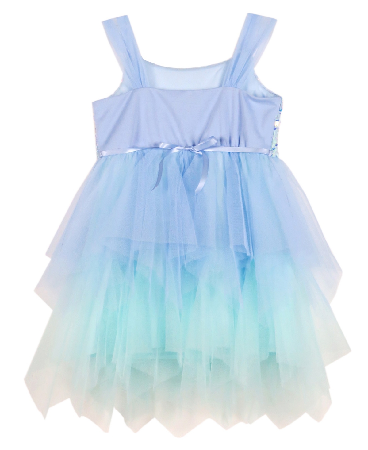 Shop Pink & Violet Pink Violet Little Girls Sleeveless Ombre Sequin Fairy Hem Dress In Cornflower