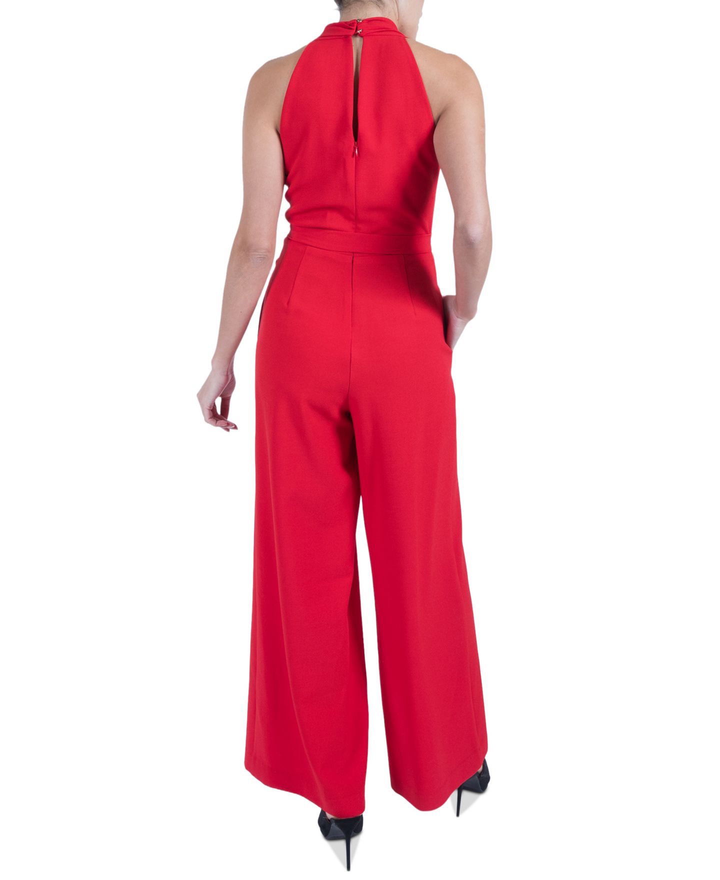 Женский комбинезон julia jordan Belted Wide-Leg Halter Jumpsuit, цвет: Красный — фото 2