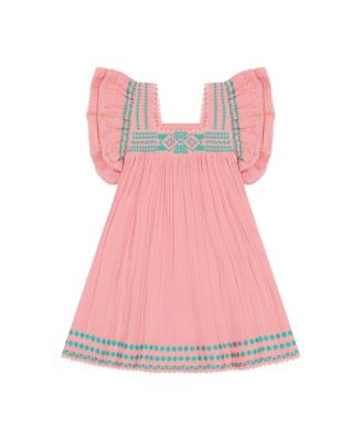 Mer St. Barth Little Girls Serena Tassel Dress Pink Sorbet Embroidery -  Macy's