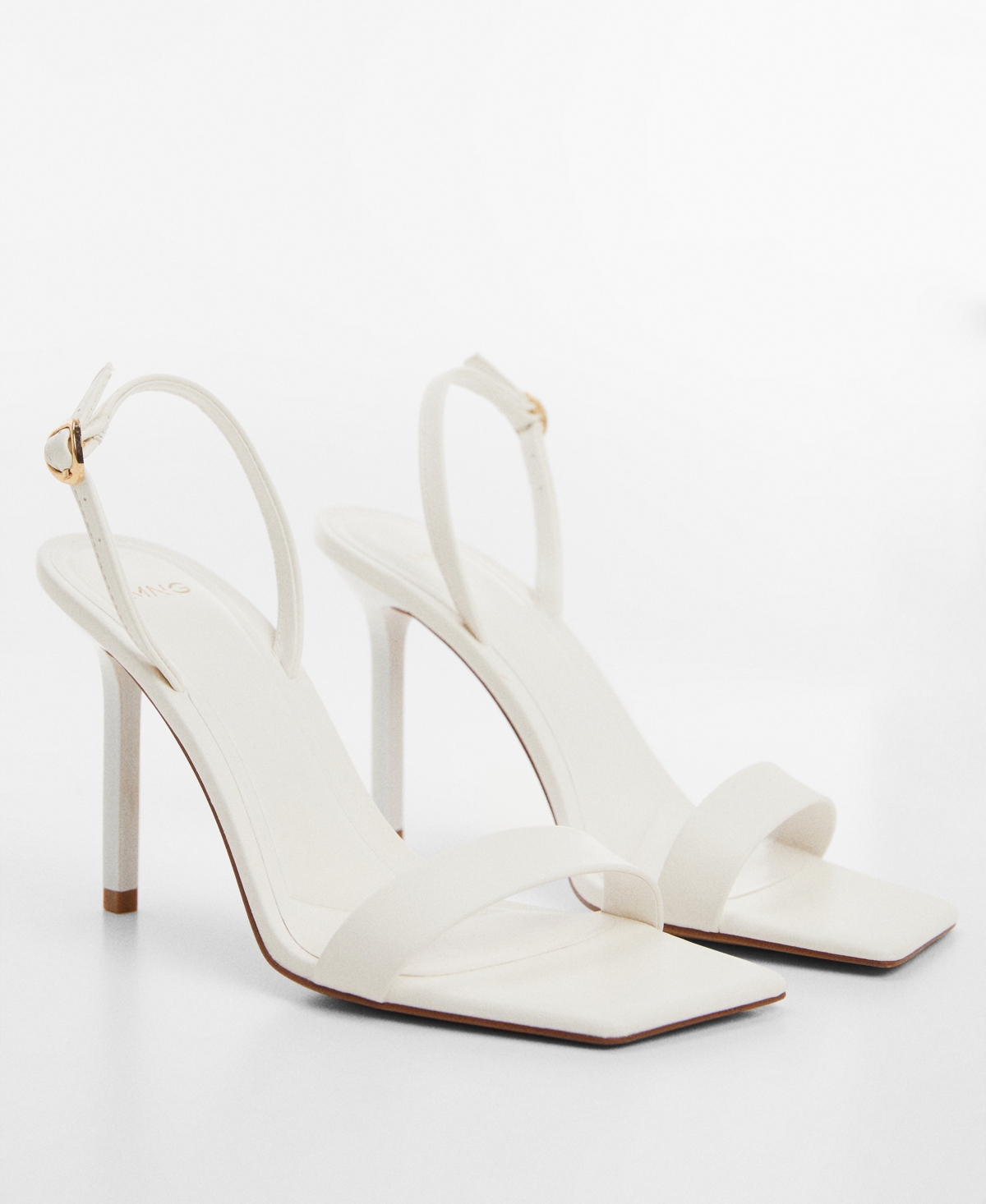 Shop Mango Women's Strappy Heeled Sandals In White