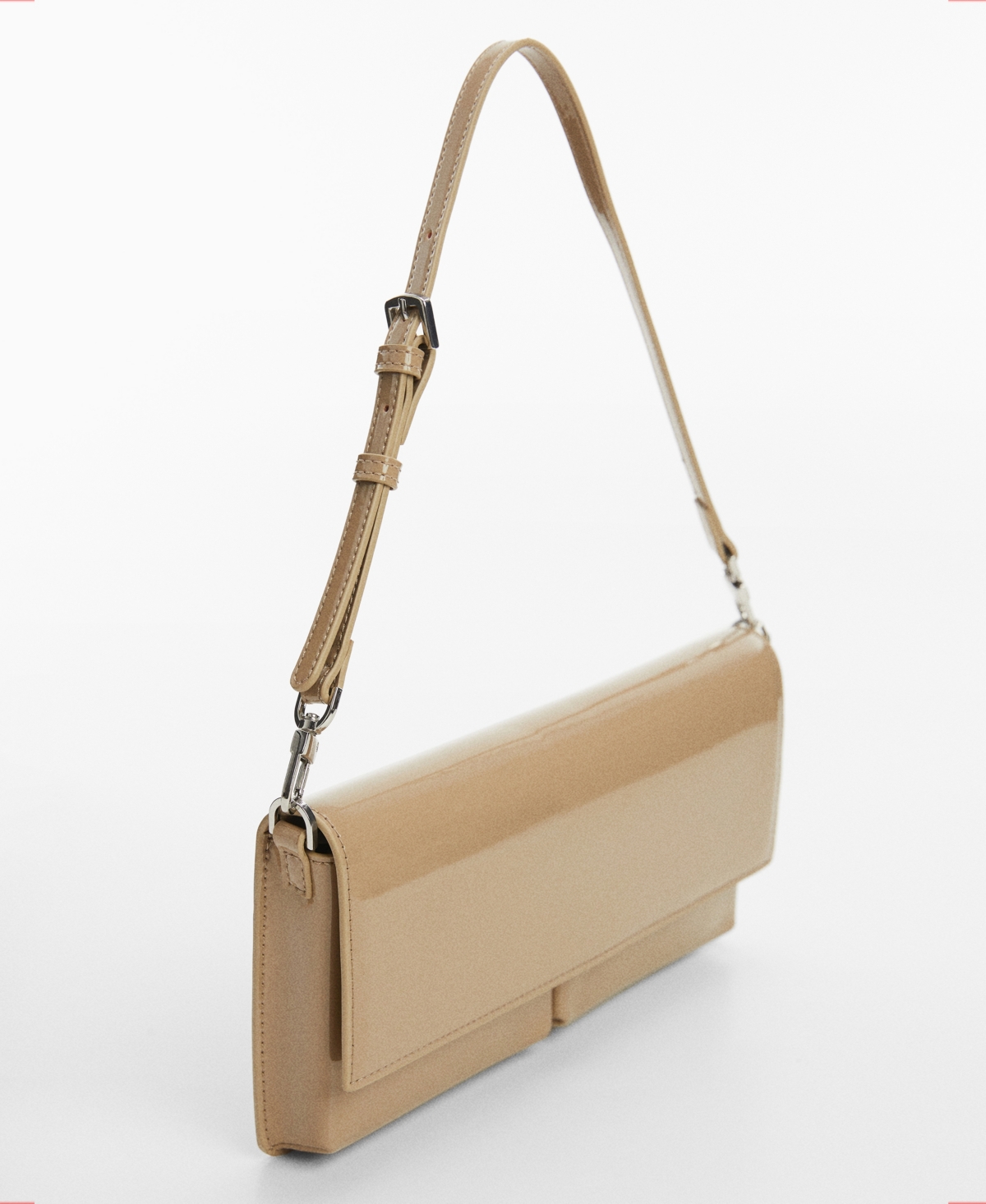 Shop Mango Women's Patent Leather Effect Double Compartment Bag In Medium Bro