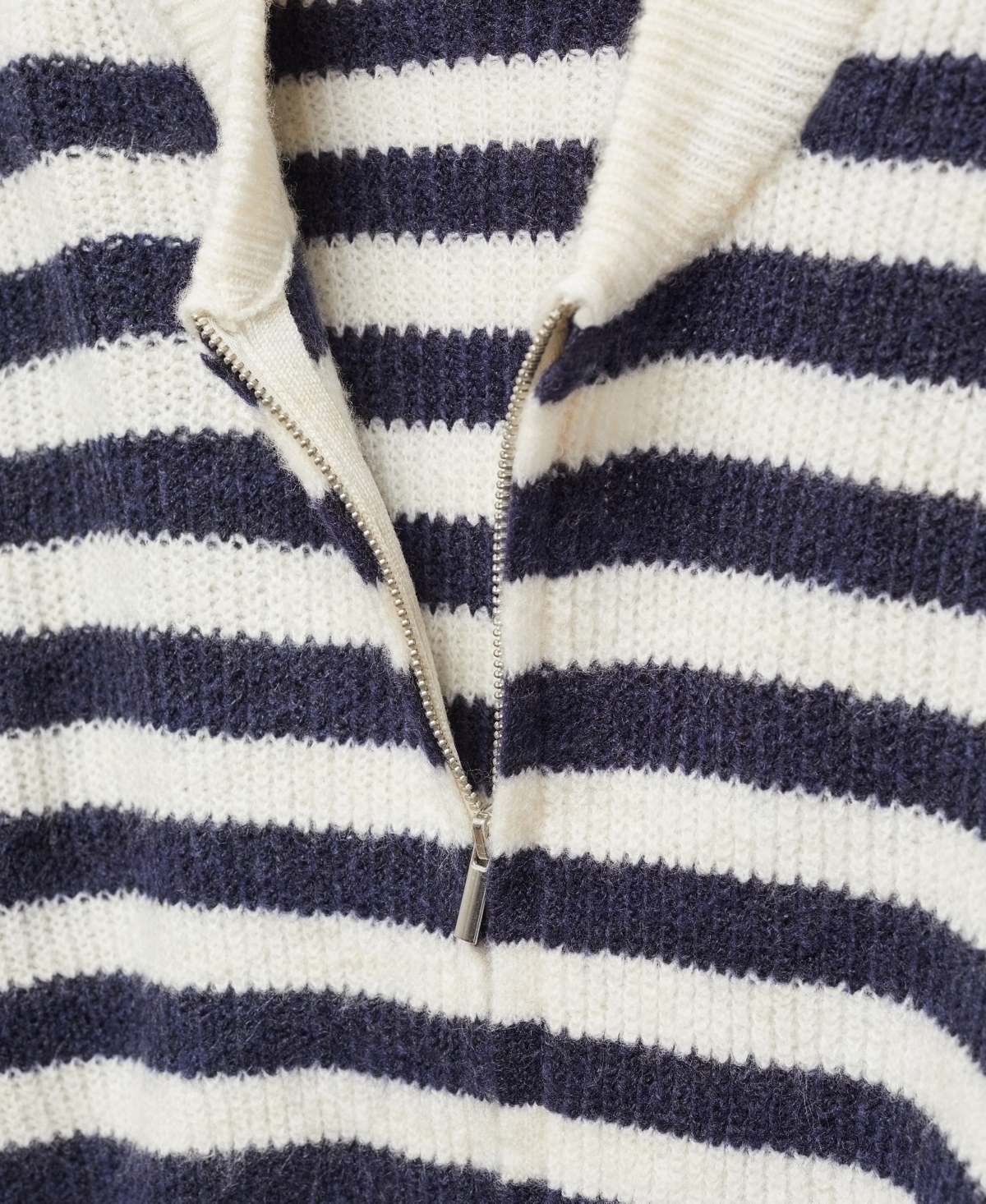 Shop Mango Women's Zipped Knit Cardigan In Navy
