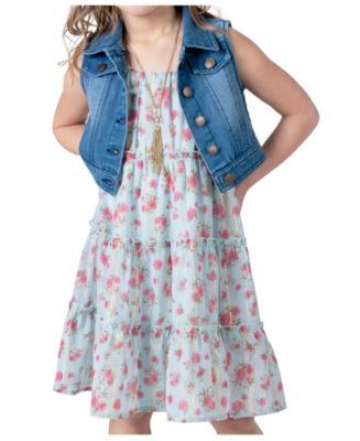 Pete and Lucy brand. Denim vest, Tulle skirt bottom super cute for little outlet girls.