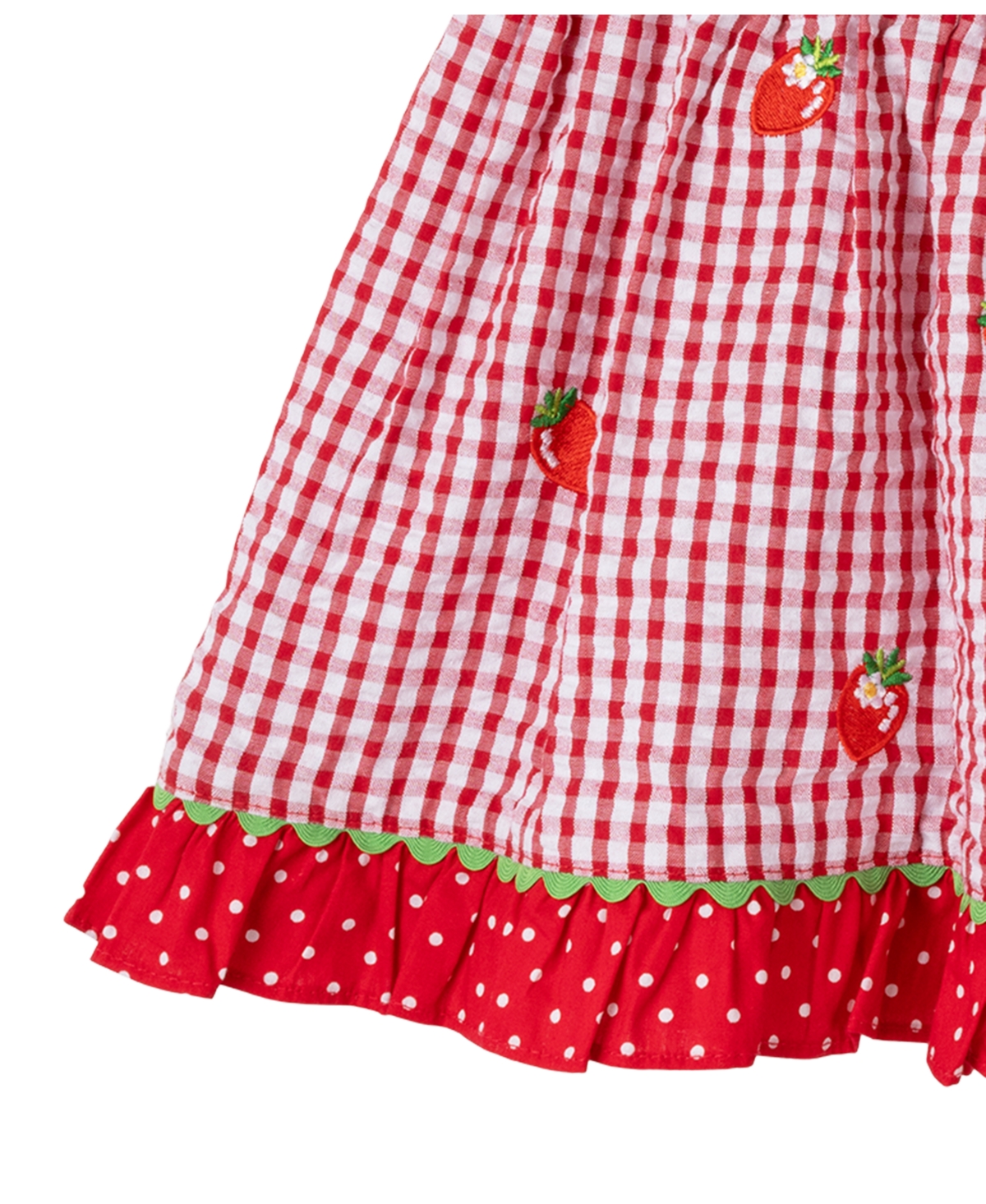 Shop Rare Editions Baby Girl Strawberry Seersucker Dress In Red