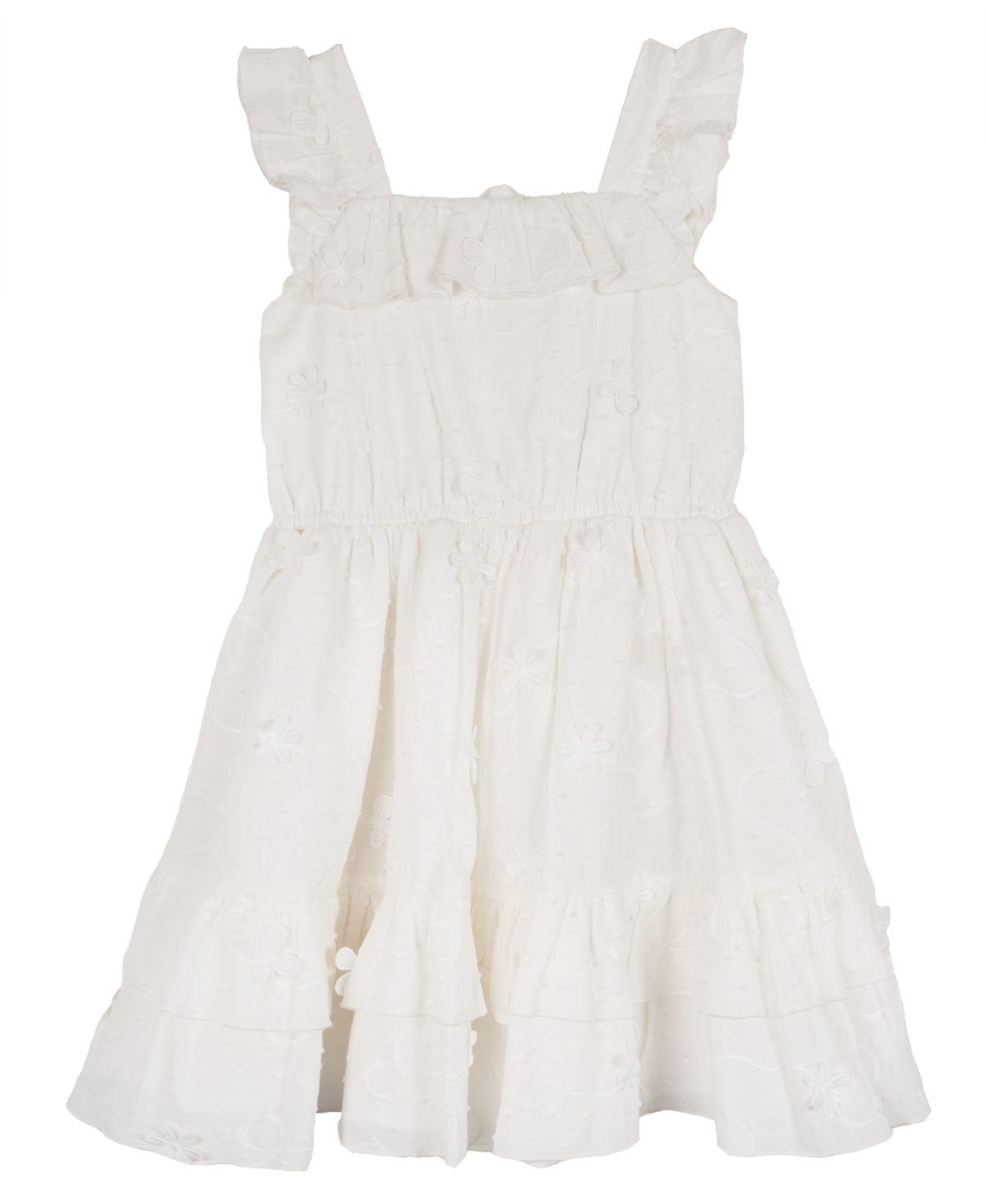 Shop Rare Editions Toddler & Little Girls Embroidered Clip Dot Dress In White