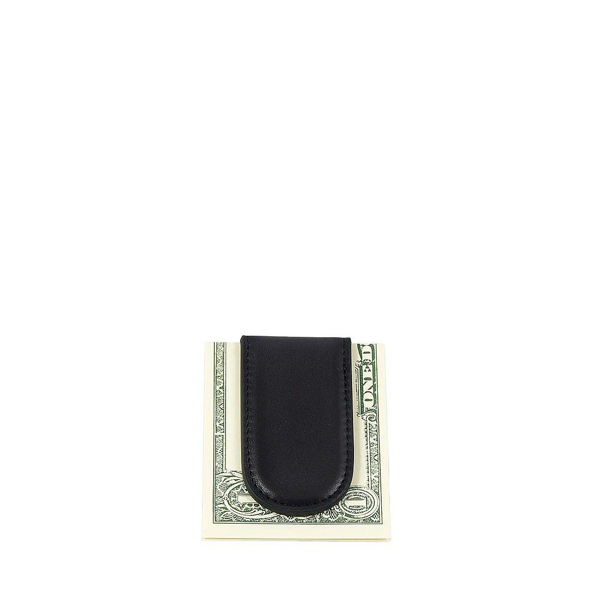 Men's Nappa Vitello Collection - Magnetic Money Clip - Black leather