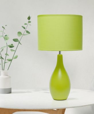 Essentix 18.11" Traditional Standard Ceramic Dewdrop Table Desk Lamp with Matching Fabric Shade 