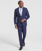 Nick Graham Men's Slim-Fit Windowpane Check Suit - Navy Plaid