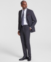 Nick Graham Men's Slim-Fit Windowpane Check Suit - Red Stripe