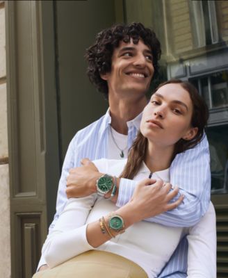 Men's Boston Chronograph Silver-tone Stainless Steel Bracelet Watch 42mm