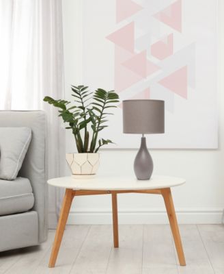 Essentix 18.11" Traditional Standard Ceramic Dewdrop Table Desk Lamp with Matching Fabric Shade 