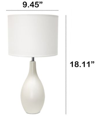 Essentix 18.11" Traditional Standard Ceramic Dewdrop Table Desk Lamp with Matching Fabric Shade 