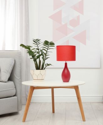 Essentix 18.11" Traditional Standard Ceramic Dewdrop Table Desk Lamp with Matching Fabric Shade 