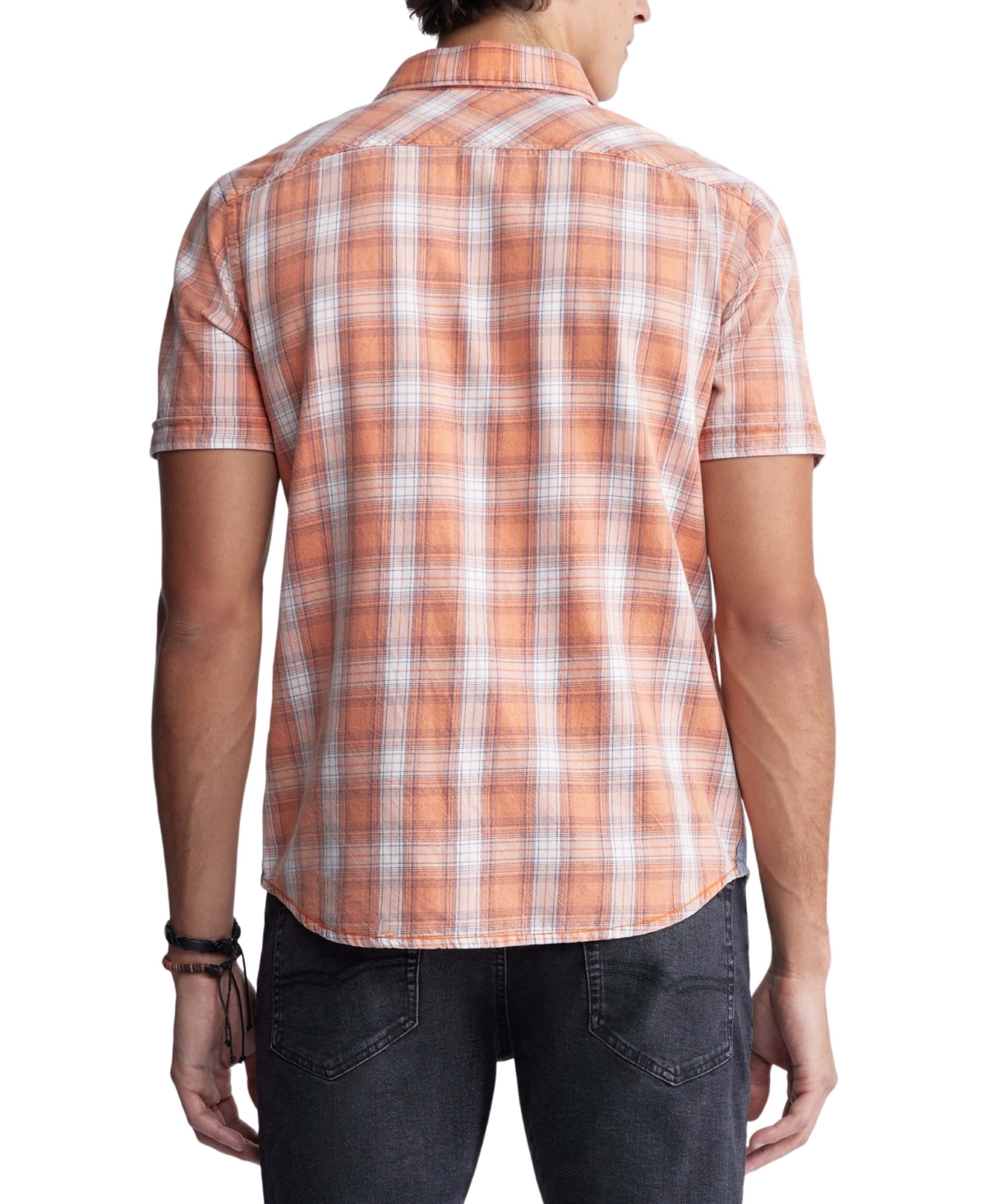 Shop Buffalo David Bitton Men's Sazid Cotton Plaid Button Shirt In Tangerine