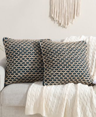 Boho Living Jada Jute Decorative Pillows 2 Piece Set, 20" x 20"