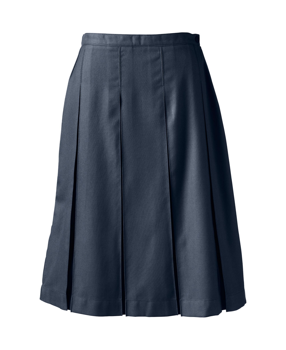 Women's School Uniform Box Pleat Skirt Below the Knee - Khaki