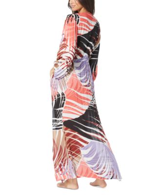 Vince Camuto Women's Printed Button-Front Cover-Up Caftan