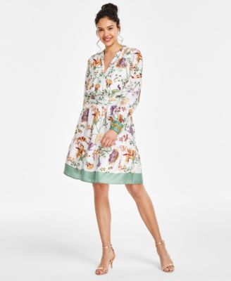 Floral print fit & flare shops dress