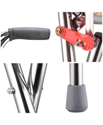 Medical Folding Walking Stick Seat Four Legged Portable Travel Hiking Cane Chair Stool