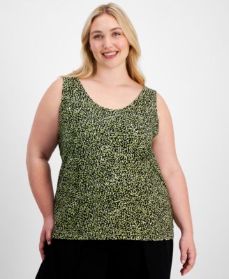 Anne Klein - Plus Size Reversible Printed Tank Top