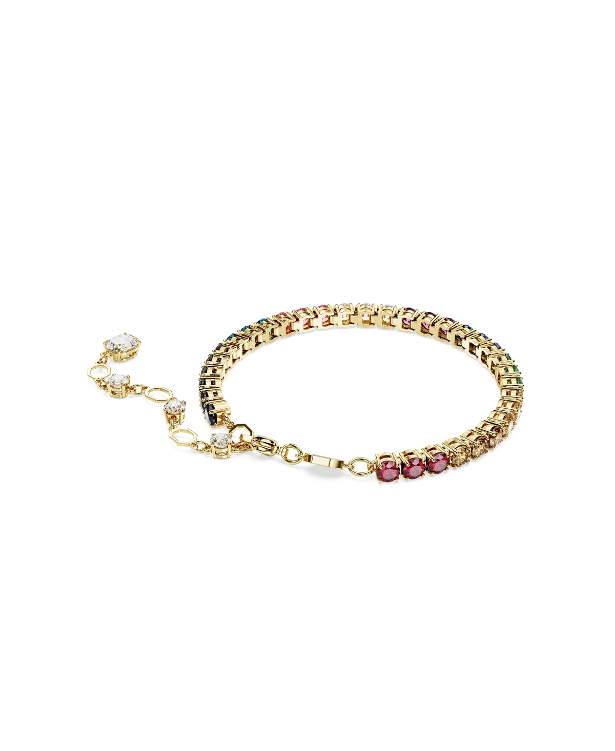 Shop Swarovski Multicolored Round Cut Gold-tone Plated Matrix Bracelet