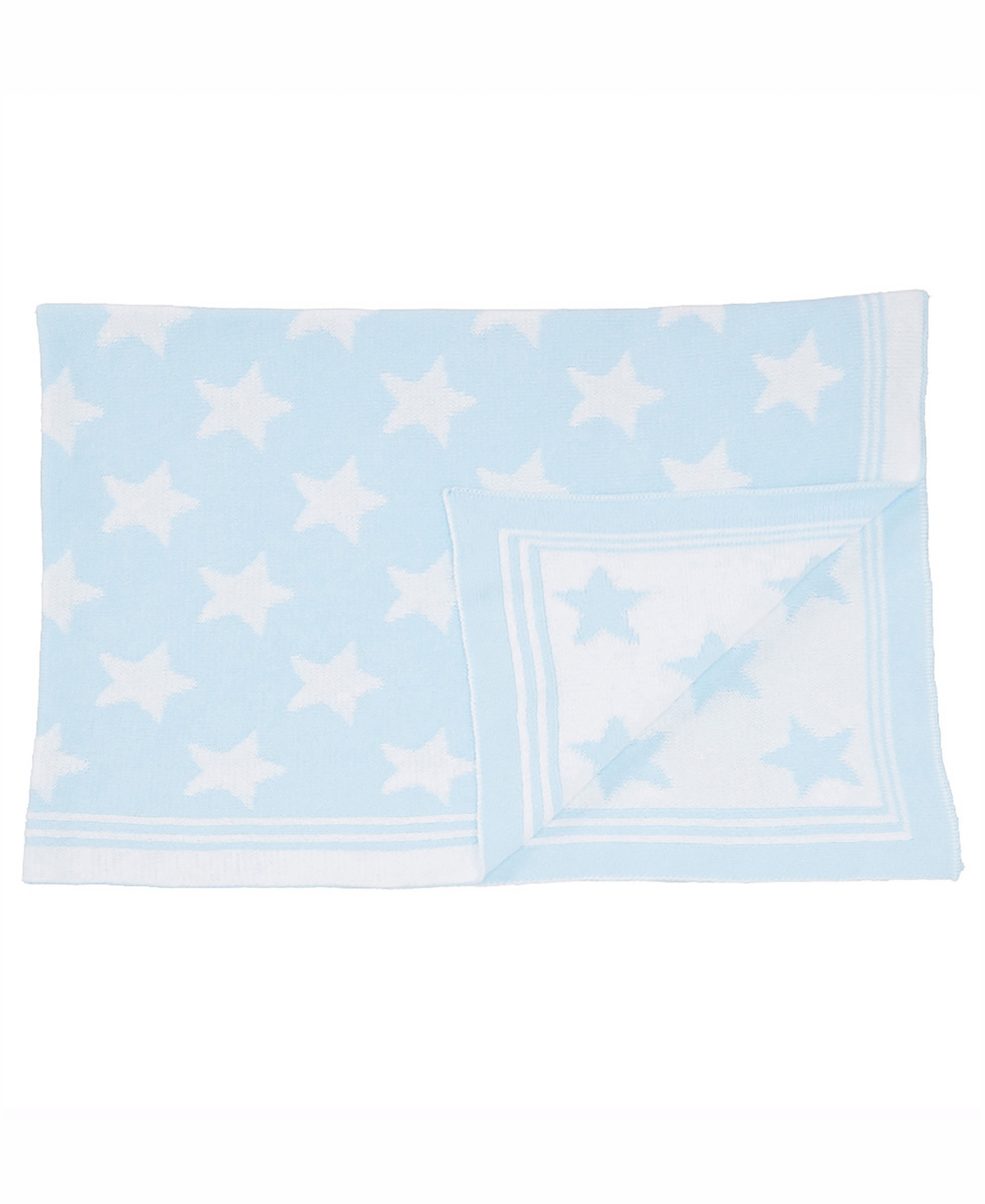 Baby Mode Signature Baby Boys Reversible Stars Knit Blanket In Blue