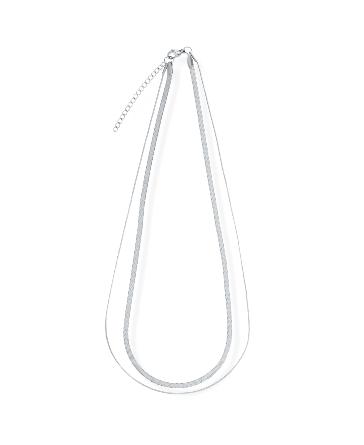 Cassia Double Chain Necklace - Silver