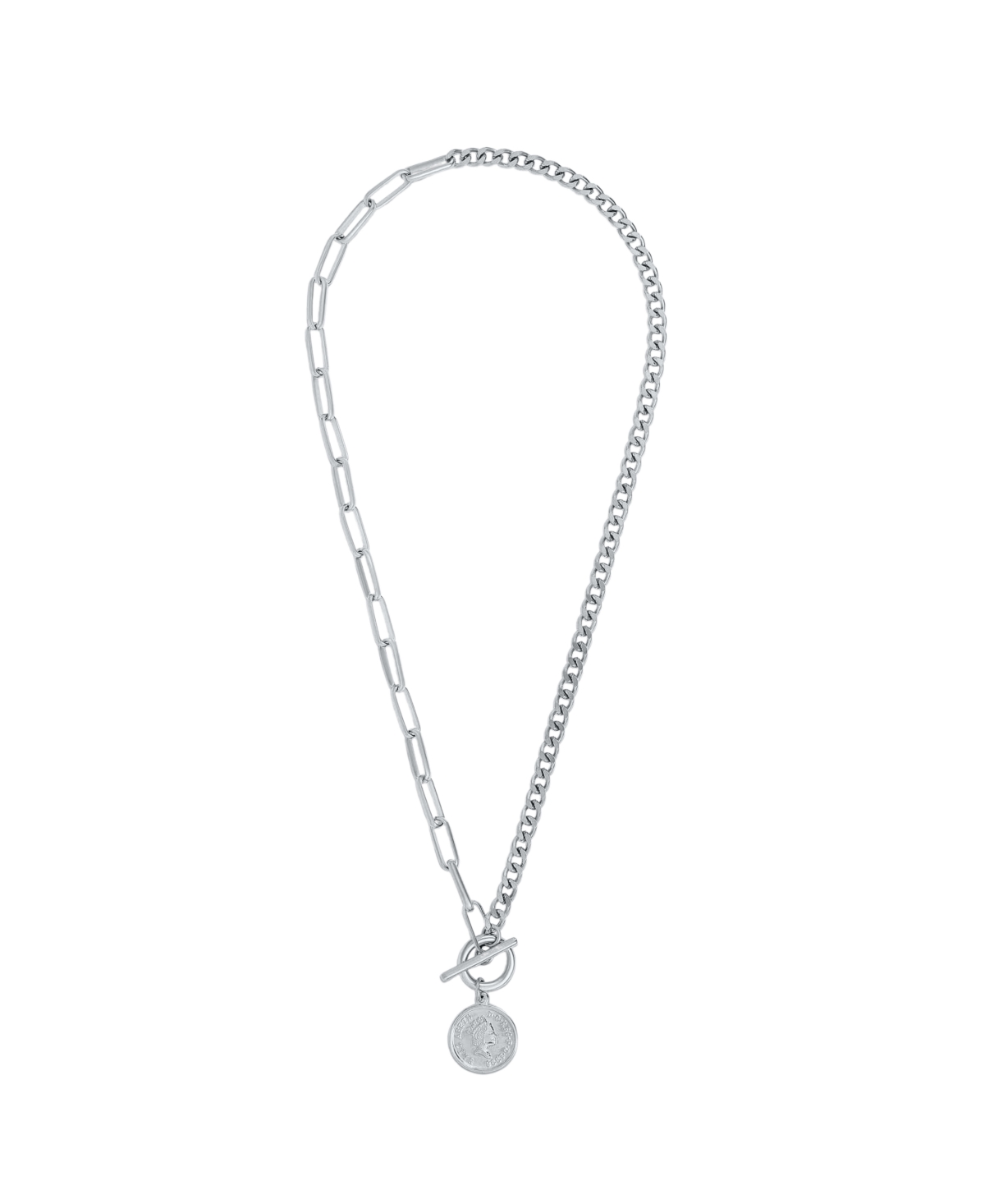 Stacie Toggle Chain Coin Necklace - Silver