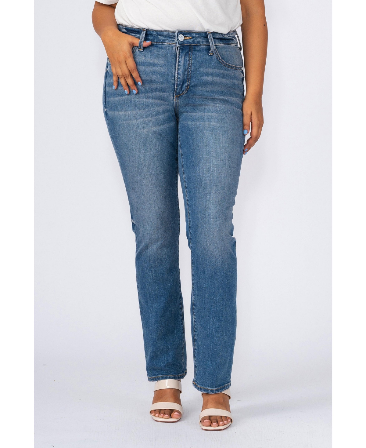 Plus Size High Rise Straight Jeans - Paris