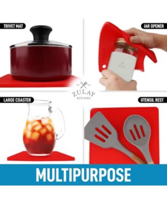 4 Pack Non-Slip Silicone Trivet Mat Set