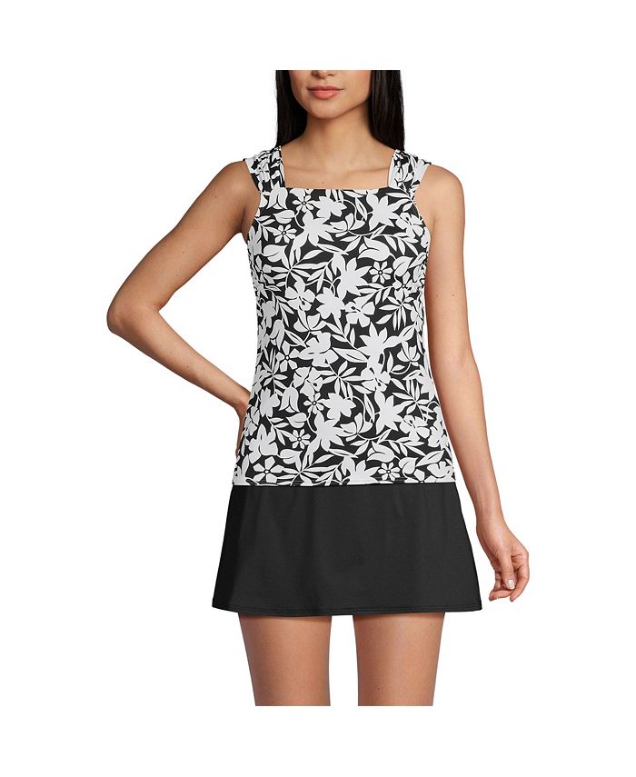 Lands' End Women's Chlorine Resistant Cap Sleeve High Neck Tankini