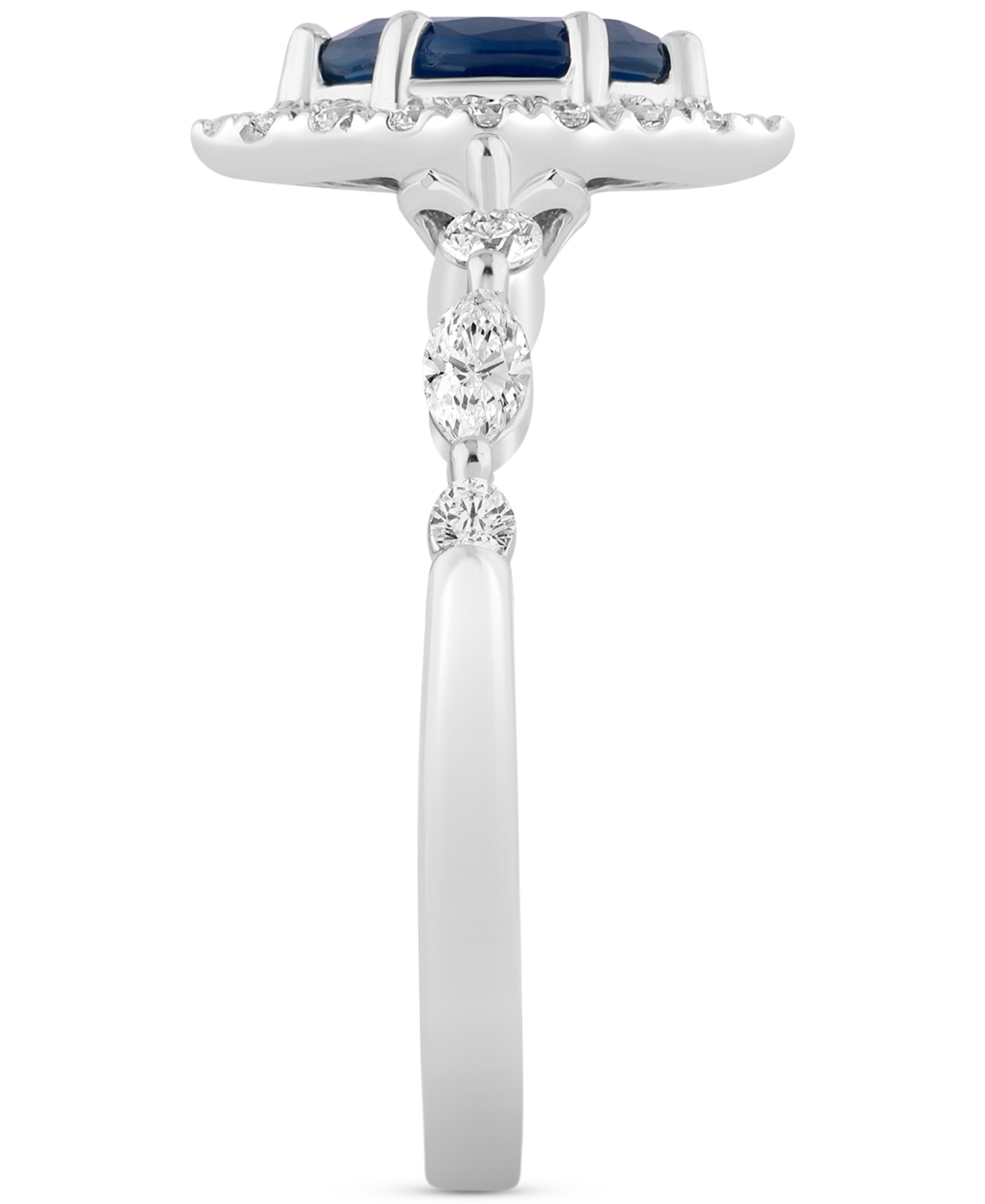 (5/8 ct. t.w.) & Diamond (7/8 ct. t.w.) Halo Bridal Set in 14k White Gold - Sapphire