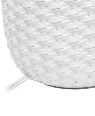 20.4" Tall Traditional Ceramic Purled Texture Bedside Table Desk Lamp with White Fabric Drum Shade