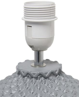 20.4" Tall Traditional Ceramic Purled Texture Bedside Table Desk Lamp with White Fabric Drum Shade