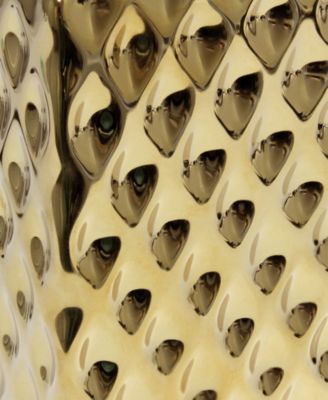 11.81" Tall Contemporary Petite Hammered Metallic Gold Square Bedside Table Desk Lamp with Rectangular Black Fabric Shade 