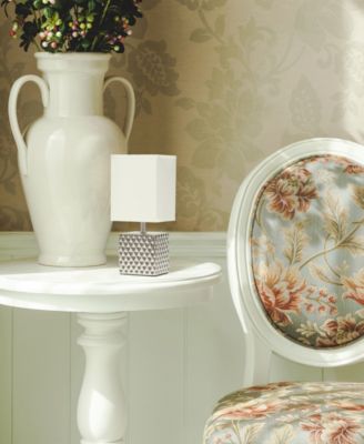 11.81" Tall Contemporary Petite Hammered Metallic Gold Square Bedside Table Desk Lamp with Rectangular Black Fabric Shade 