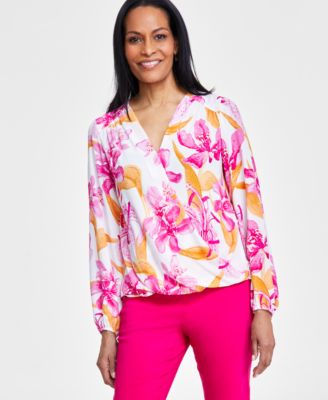 pink surplice top