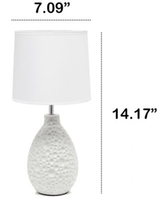 Essentix 14.17" Traditional Ceramic Textured Thumbprint Tear Drop Shaped Table Desk Lamp 