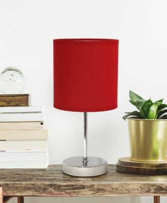 Nauru 11.81" Traditional Petite Metal Stick Bedside Table Desk Lamp in Chrome with Fabric Drum Shade