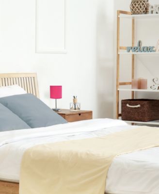 Nauru 11.81" Traditional Petite Metal Stick Bedside Table Desk Lamp in Chrome with Fabric Drum Shade